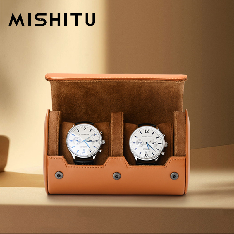 Travel Accessories For Men - MISHITU 1/2/3-Slot Watch Storage Roll Travel