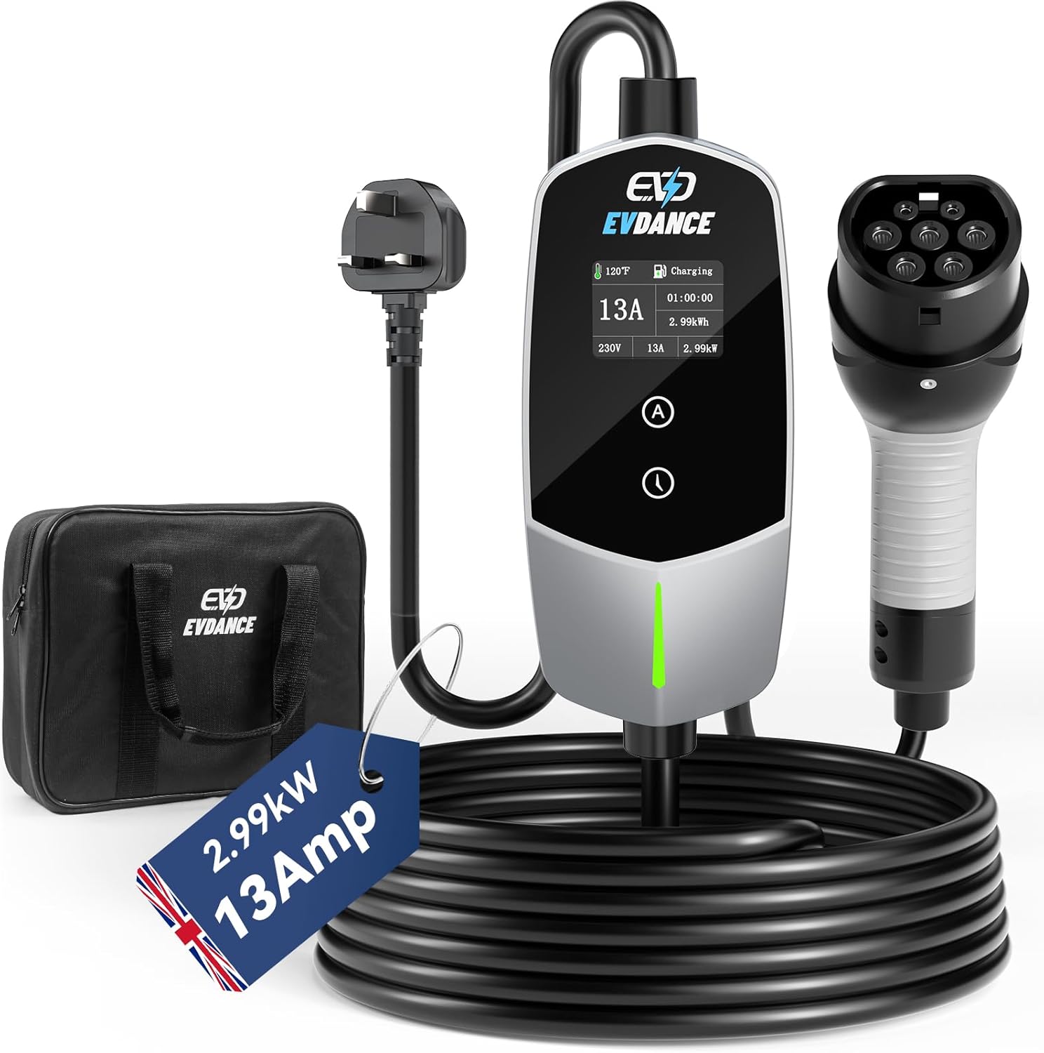 Travel Accessories Uk - EVDANCE Portable EV Charger Type 2