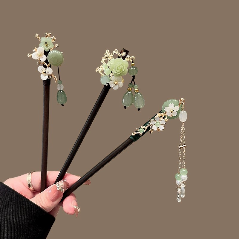 Travel Accessories For Women - Antique Wooden Hairpin Women's Elegant Hair