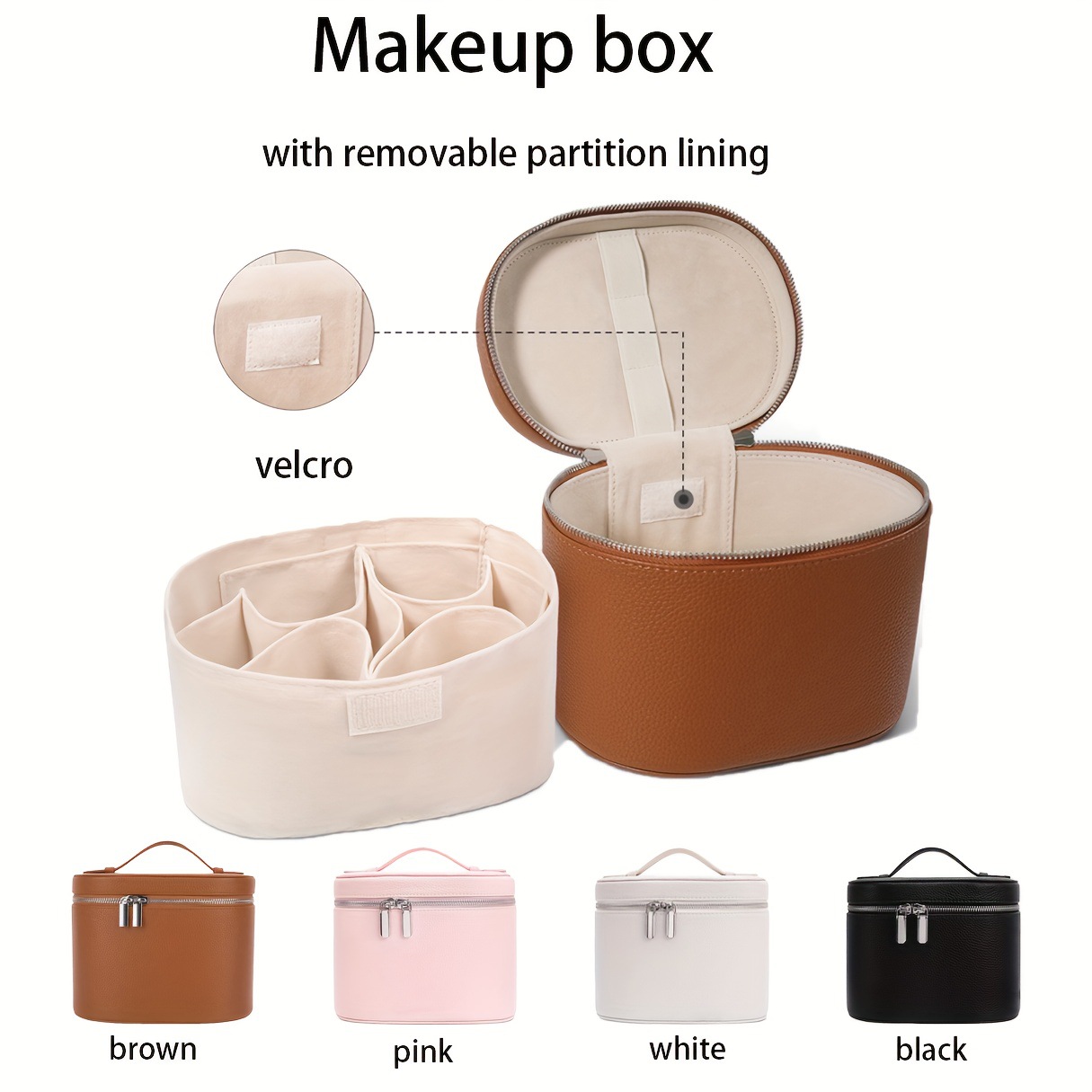 Travel Accessories Organizer Bag - Large Capacity PU Leather Makeup Bag