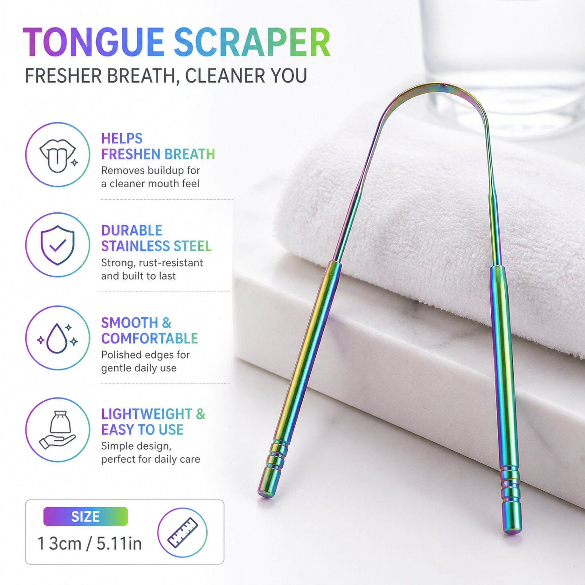 Metal Tongue Cleaner Stainless - Travel Accessories Needed recension och pris
