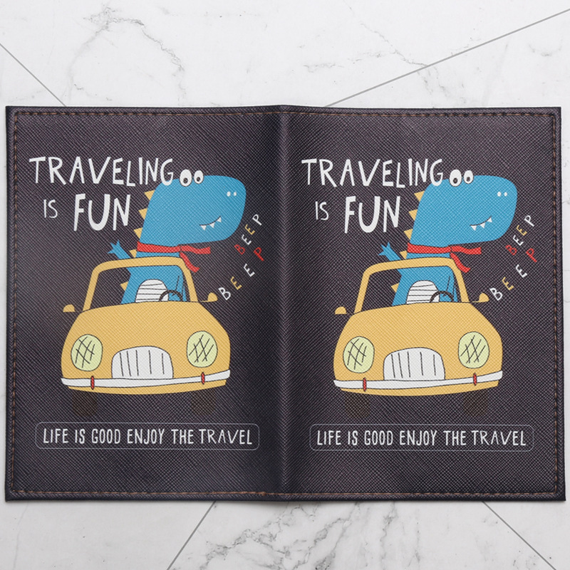 Cartoon dinosaur printed Passp - Travel Accessories For Plane recension och pris
