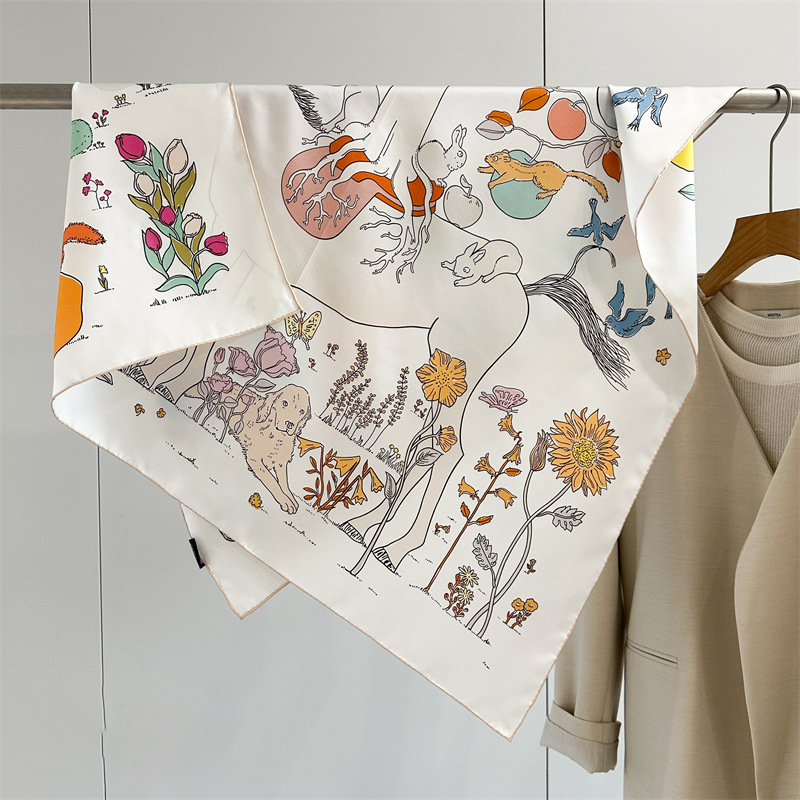 AB Faced Print Silk Scarf 18MM - Travel Accessories For Women recension och pris