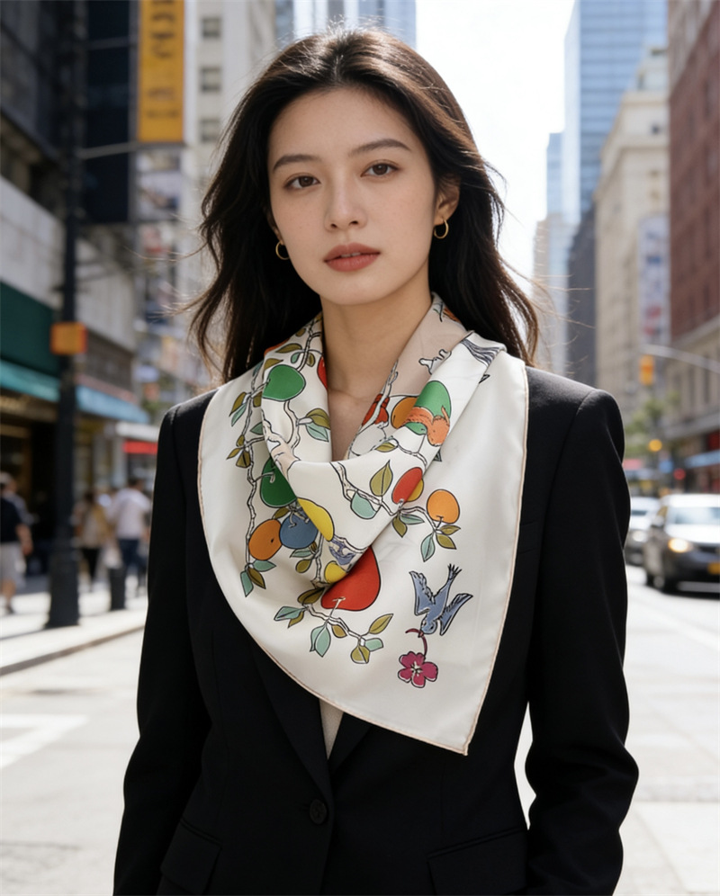 AB Faced Print Silk Scarf 18MM - Travel Accessories For Women recension och pris