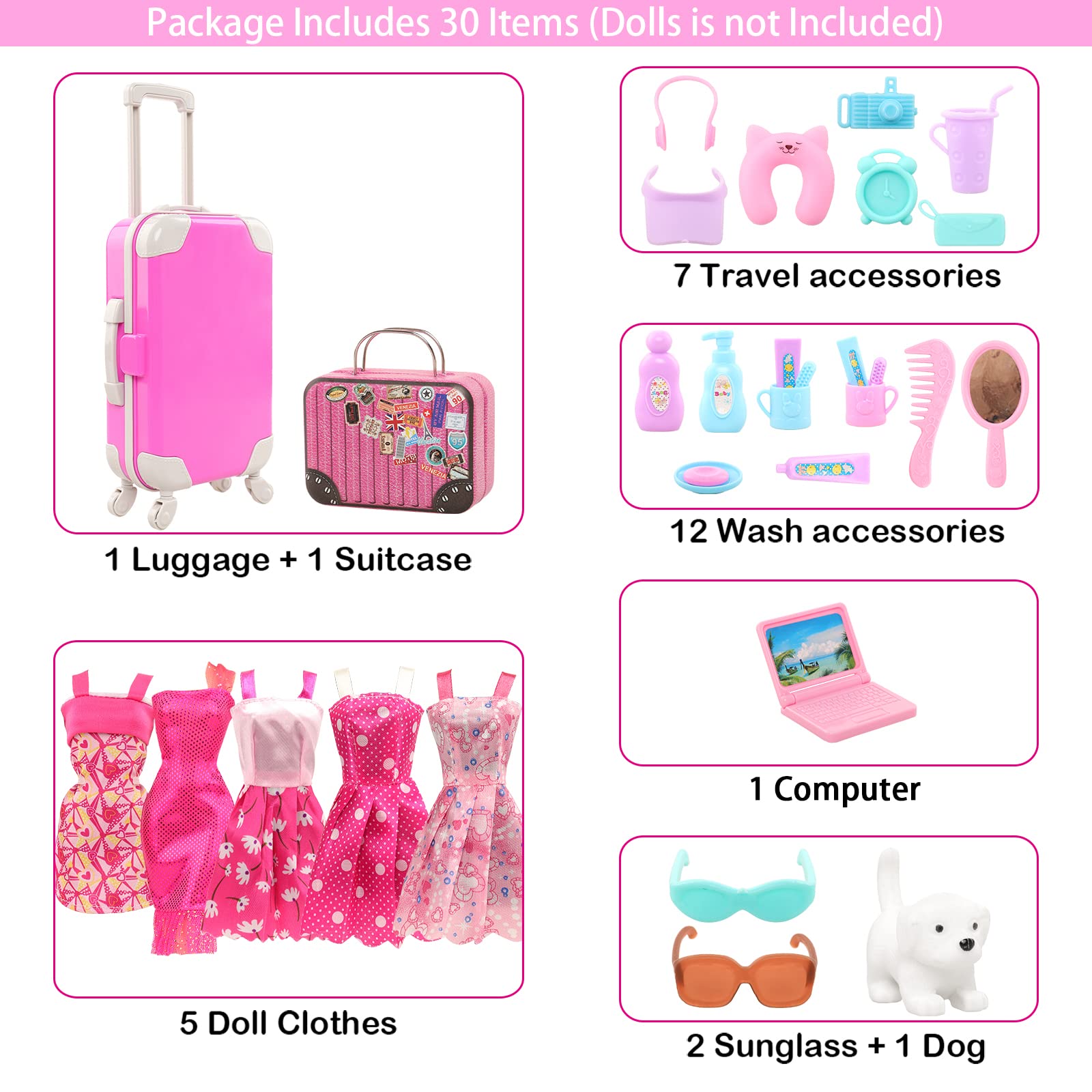 BARWA 30 Pcs 11.5 lnch Travel  - Travel Accessories For Europe recension och pris