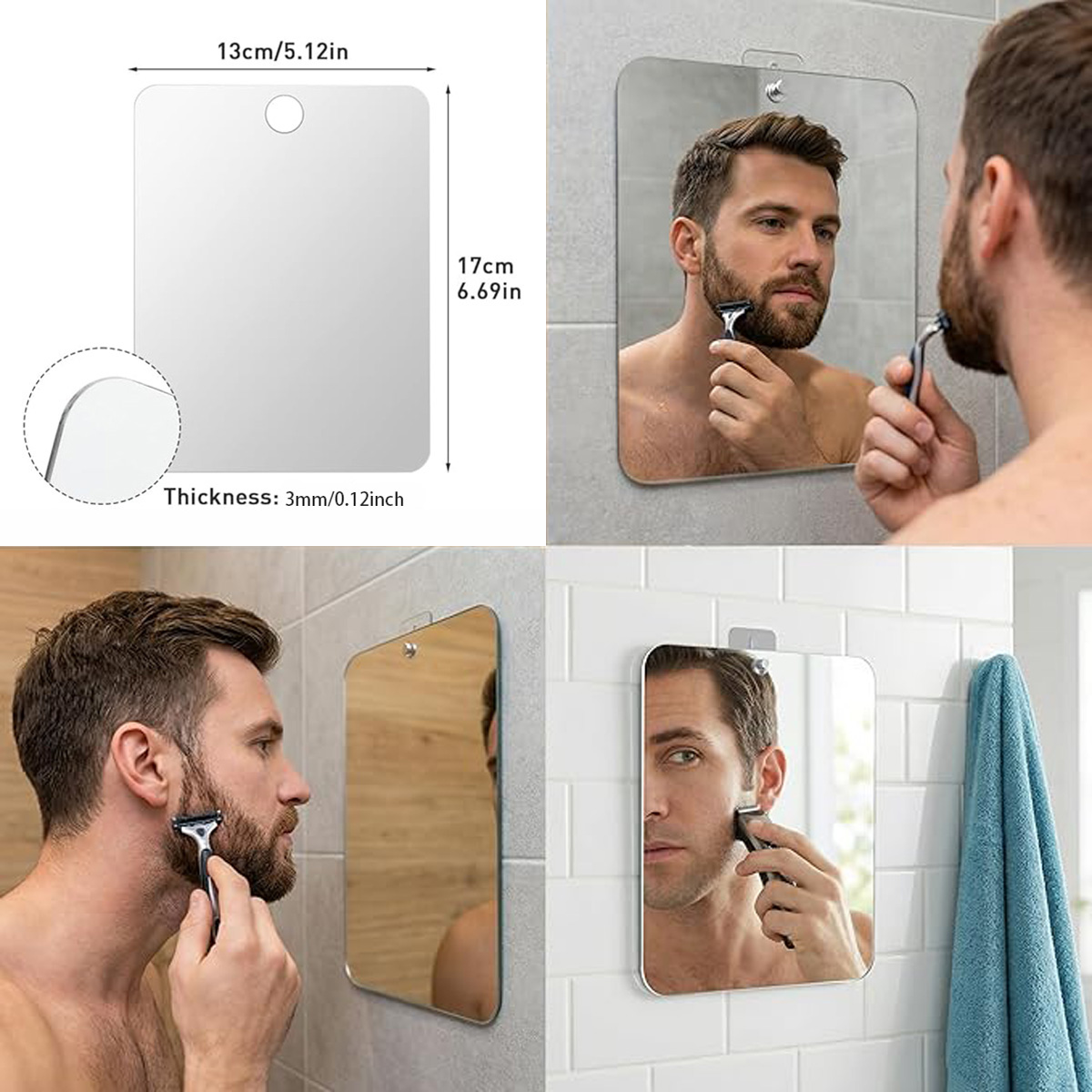 Acrylic Fog Free Mirror Set Wi - Travel Accessories Needed recension och pris