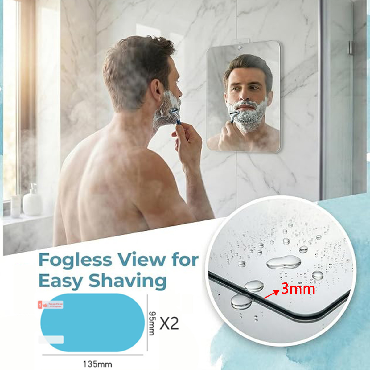 Acrylic Fog Free Mirror Set Wi - Travel Accessories Needed recension och pris