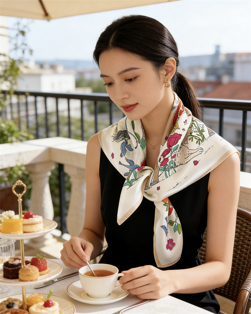 Horse Silk Scarf Women Spring  - Travel Accessories For Women recension och pris