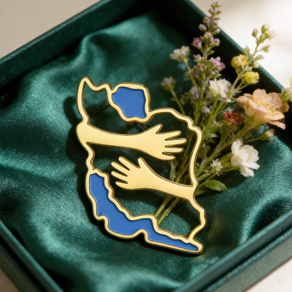 Dawapara Iran Map Shape Brooch - Travel Accessories Gift Set recension och pris