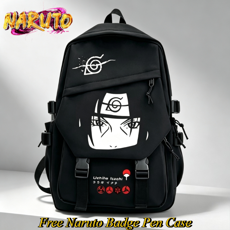 NARUTO Cartoon Backpack Two-di - Travel Accessories Kit Bag recension och pris
